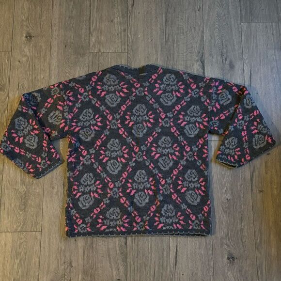 Vintage‎ 90’s Medallion Brand Floral Geometric Pattern Sweater Large Made in USA - Picture 2 of 4